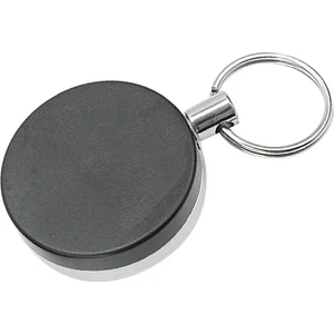 Bir Tarafı Siyah Bir Tarafı Gümüş Renk Metal İpli 4 Cm Yoyo Yaka Kartı Anahtarlık 1 Adet