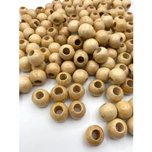 Hedef Bijuteri 16 mm Vernikli Ahşap Tahta Boncuk (100GR,~80 Adet Boncuk)