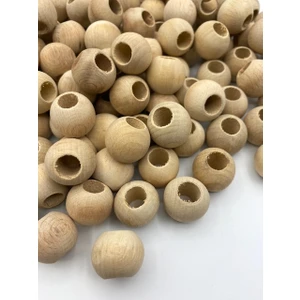 Hedef Bijuteri 22 mm Ham Ahşap Tahta Boncuk (100GR,~35 Adet Boncuk)
