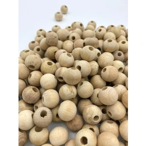 Hedef Bijuteri 18MM Ham Ahşap Tahta Boncuk (100GR,~50 Adet Boncuk)