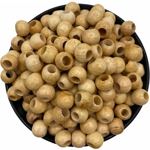 Hedef Bijuteri 10MM Vernikli Tahta,ahşap Boncuk (100GR,~210 Adet Boncuk)