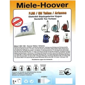 - Hoover Elektikli Süpürge Sentetik Toz Torbası (5 Adet)