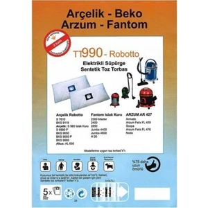 Islak Kuru Elektrikli Süpürge Toz Torbası 5 Adet