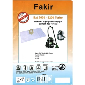 Ext 2600 3200 3600 Turbo Elektrikli Süpürge Torbası 5ADET