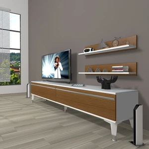 Eko 4 Mdf Std Silver Tv Ünitesi Tv Sehpası Beyaz Ceviz