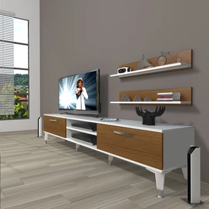 Eko 4 Mdf DVD Silver Tv Ünitesi Tv Sehpası Beyaz Ceviz