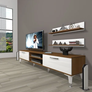 Eko 4 Mdf DVD Silver Tv Ünitesi Tv Sehpası Ceviz Beyaz