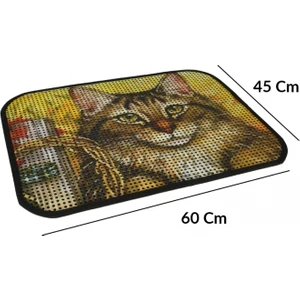 Pet Resimli Lux Kedi Kumu Toplama Paspası 60*45 cm