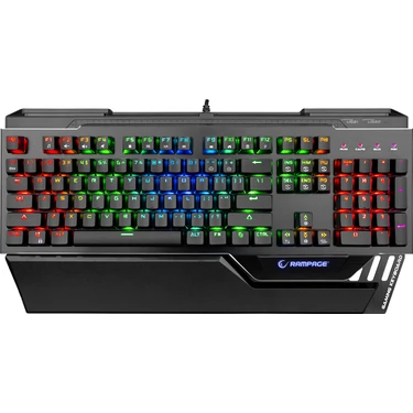 Rampage KB-RX92 COMMANDER Full RGB Ledli USB 2*USB Hub Oyuncu US Layout Multimedia Aluminyum