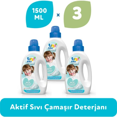 Uni Baby Çamaşır Deterjanı 1.500 ml 3'lü Ekonomik Fırsat