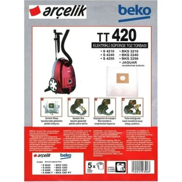 Arçelik S 4240 Elektrikli Süpürge Torbası (20