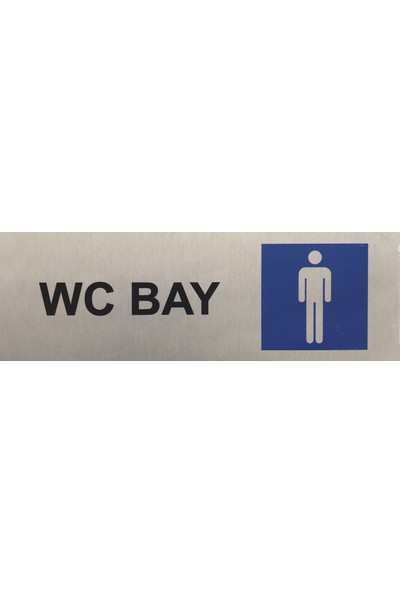 Se-Dizayn Wc Tuvalet Tabelası Bayan Bay 2 Adet Kapı Yönlendirme Levhası 5 cm x 15 cm Alüminyum