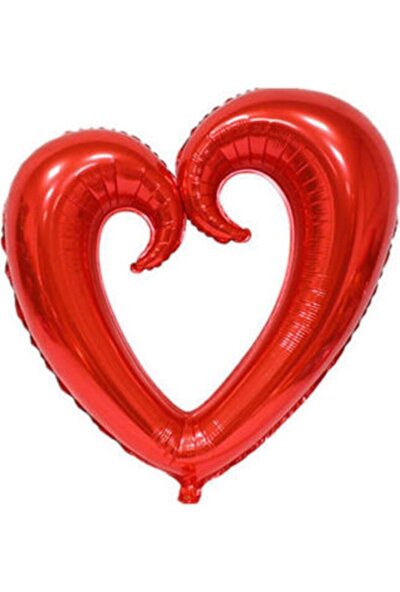Pembecin Balon Kırmızı Ortası Boş Kalp Folyo Balon