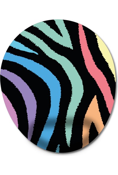 Miya Design Renkli Zebra - Bilek Destekli Mousepad