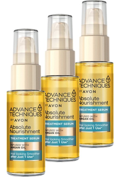 Avon Advance Techniques Argan Yağı Içeren Besleyici Saç Serumu 30 Ml. Üçlü Set