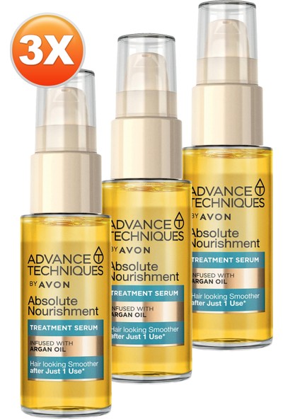 Avon Advance Techniques Argan Yağı Içeren Besleyici Saç Serumu 30 Ml. Üçlü Set