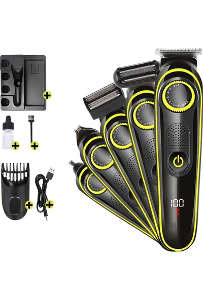 Yopigo YP 6171 Saç & Sakal Şekillendirici Tıraş Makinesi Erkek Bakım Seti 5 in 1 Ultimate
