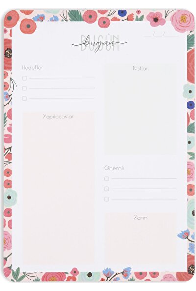 Matt Notebook Çiçekler Masaüstü Planlayıcı Set 3'lü