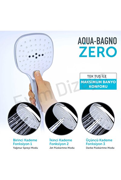 Aqua Bagno Zero 3 Fonksiyonlu Duş Başlığı