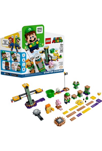 LEGO® Super Mario™ Luigi ile Maceraya Başlangıç Seti 71387 - Çocuklar için Yaratıcı Oyuncak Yapım Seti (280 Parça)
