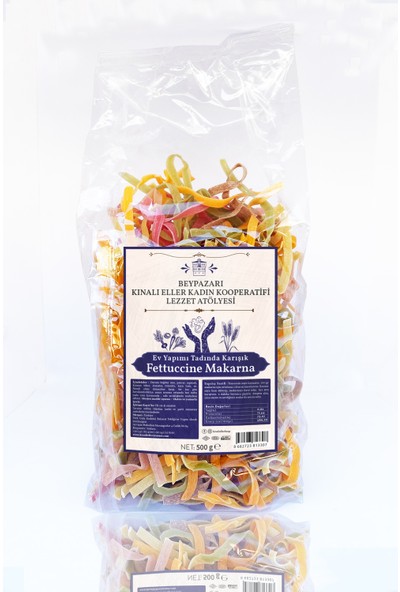 Kınalı Eller Kadın Kooperatifi Beypazarı Ev Usulü Karışık Sebzeli Fettucine Makarna 500 gr