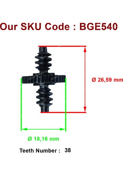 BGE540 Volvo S40 S60 İçin Yan Ayna Tamir Dişlisi 38 Diş