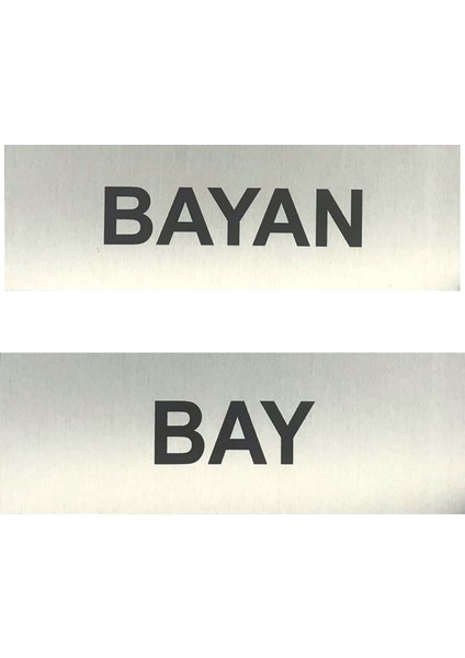 Bayan Bay Yönlendirme Tabelası 2 Adet 5 cm x 15 cm Alüminyum