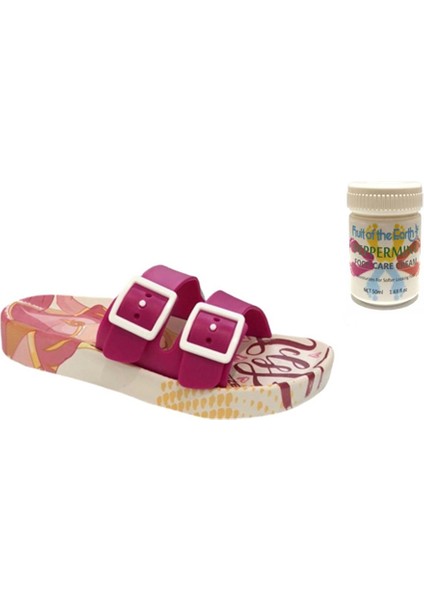 Gzr Kız Çocuk Plaj Ev Banyo Deniz Havuz Günlük Terlik 50ML Nane Ferahlığı Topuk Çatlağı ve Nasır Giderici Krem