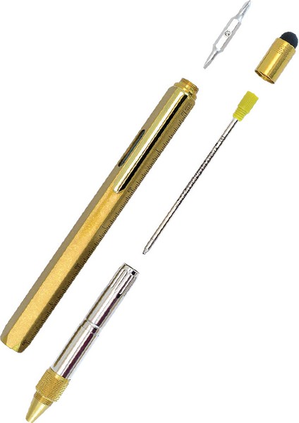 One Touch Tool Krom Tükenmez Kalem Altın Sarı