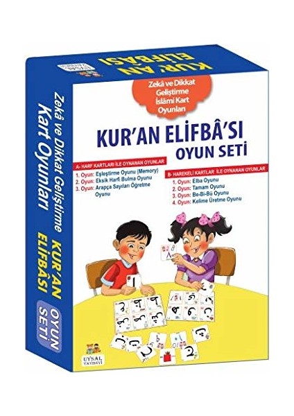 Kur'an Elifba'sı Oyun Seti Zeka ve Dikkat Geliştirme Islami Kart Oyunları