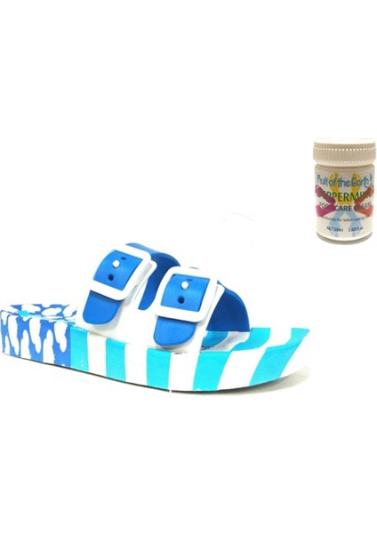 Gzr Erkek Çocuk Plaj Ev Banyo Deniz Havuz Günlük Terlik 50ML Nane Ferahlığı Topuk Çatlağı ve Nasır Giderici Krem