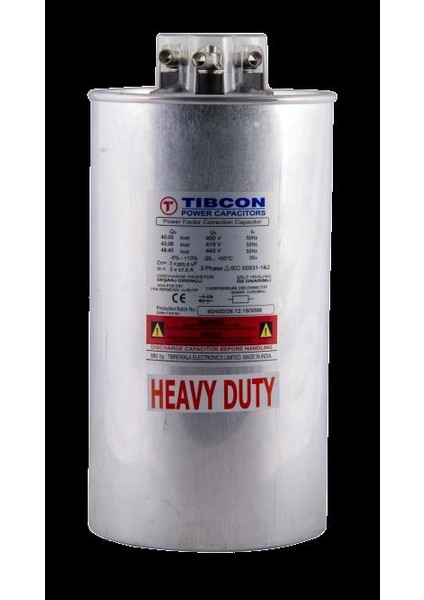 25KVAR 400V Trifaze Silindir Tip Kondansatör HD-CYL-25-400-SCR
