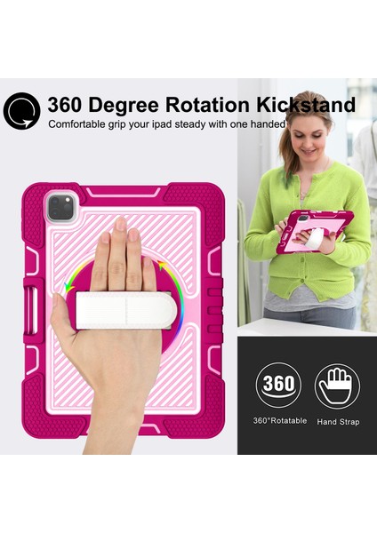 iPad Air 2020 10.9 / Pro 11 2020 / 2021 / 2018 Kılıf(Gül Kırmızı+Pembe) Sunsky iPad Air 2020 10.9 / Pro 11 2020 / 2021 / 2018 Kılıf (Mor + Nane Yeşili) (Yurt Dışından) modelleri