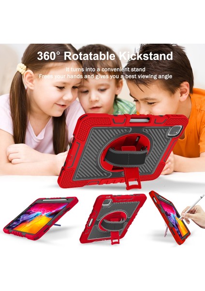 iPad Air 2020 10.9 / Pro 11 2020 / 2021 / 2018 Kılıf(Kırmızı+Siyah) Sunsky iPad Air 2020 10.9 / Pro 11 2020 / 2021 / 2018 Kılıf (Mor + Nane Yeşili) (Yurt Dışından) fırsatları