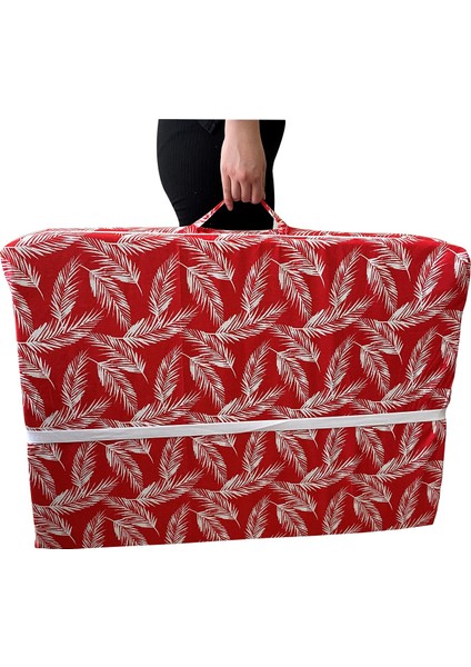 Katlanır Yatak Yer Yatağı Sünger Yatak Taşınabilen Tek Kişilik 80X180 Kırmızı Tüylü 7 cm