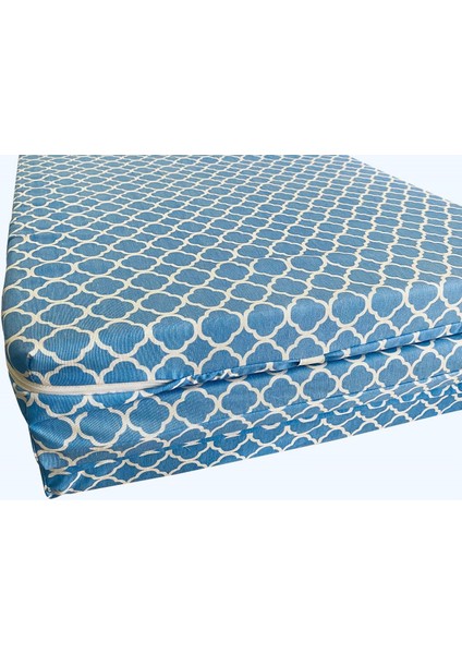 Tek Kişilik Katlanır Yer Yatağı Sünger Yatak Mavi Çatı 80X180 Cm-7 cm