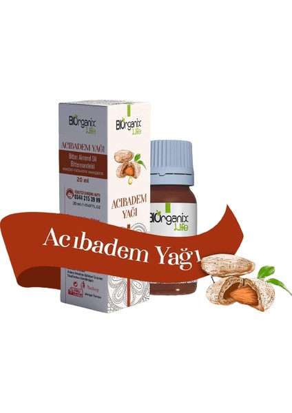 Biorganix Life Organik Acıbadem Yağı  Şişede 20 ml