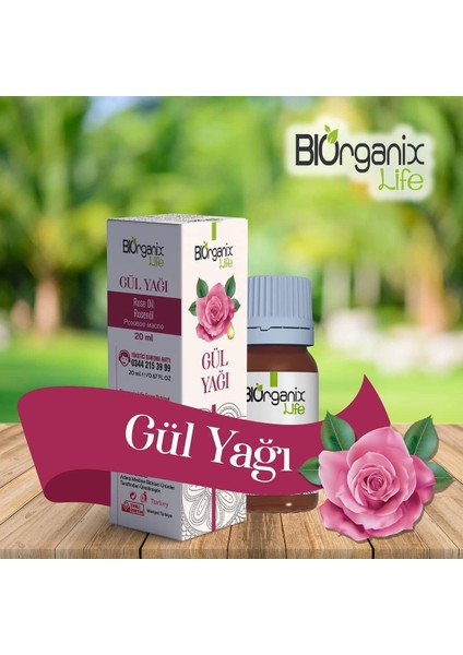 Biorganix LIFE12 'li Organik Gül Yağı 20 ml Şişede