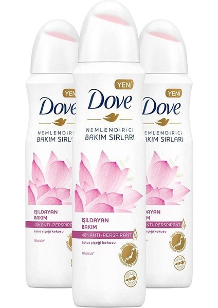 Kadın Lotus Çiçeği Kokusu Deodorant Sprey 150 ml x 3 Adet