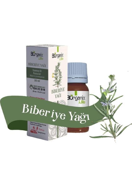 Biorganix Life Organik  Biberiye Yağı Şişede 20 ml