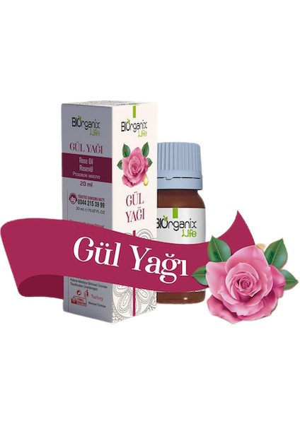 Biorganix Life Organik Gül Yağı Şişede 20 ml