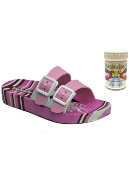 Gzr Kız Çocuk Plaj Ev Banyo Deniz Havuz Günlük Terlik 50ML Nane Ferahlığı Topuk Çatlağı ve Nasır Giderici Krem