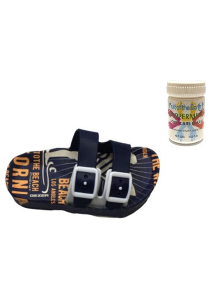 Gzr Erkek Çocuk Plaj Ev Banyo Deniz Havuz Günlük Terlik 50ML Nane Ferahlığı Topuk Çatlağı ve Nasır Giderici Krem