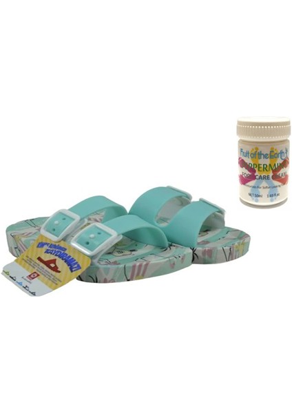 Gzr Erkek Çocuk Plaj Ev Banyo Deniz Havuz Günlük Terlik 50ML Nane Ferahlığı Topuk Çatlağı ve Nasır Giderici Krem