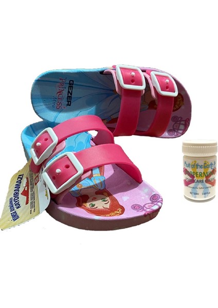Gzr Kız Çocuk Plaj Ev Banyo Deniz Havuz Günlük Terlik 50ML Nane Ferahlığı Topuk Çatlağı ve Nasır Giderici Krem