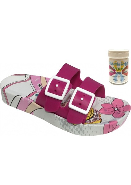 Gzr Kız Çocuk Plaj Ev Banyo Deniz Havuz Günlük Terlik 50ML Nane Ferahlığı Topuk Çatlağı ve Nasır Giderici Krem