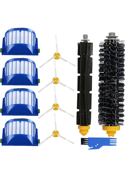 I-Robot Roomba 600 Serisi Uyumlu 10 Parça Yedek Filtre Fırça Seti