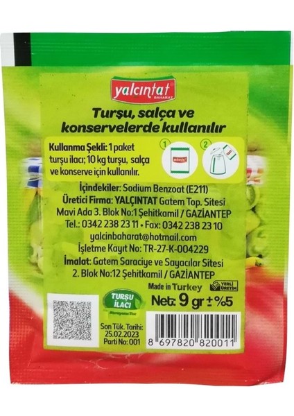 Turşu Salça Konserve Koruyucu Toz 10 gr x 2 fiyatları