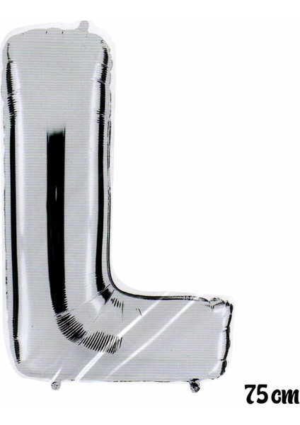 75 cm L Harfi Folyo Balon Gümüş