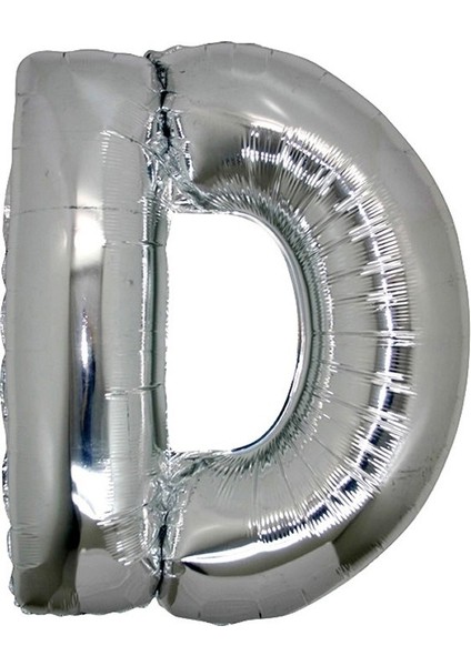 Harf Folyo Balon D Harfi Büyük Boy Balon Gümüş/gri 100CM